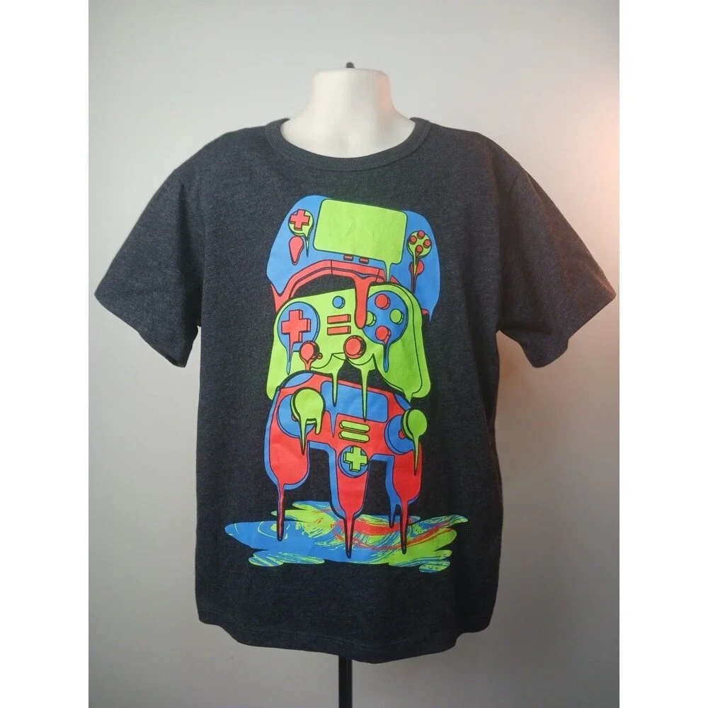 Children's Place Boy's Medium (7-8) Graphic T-shirt Dark Gray Short-Sleeve